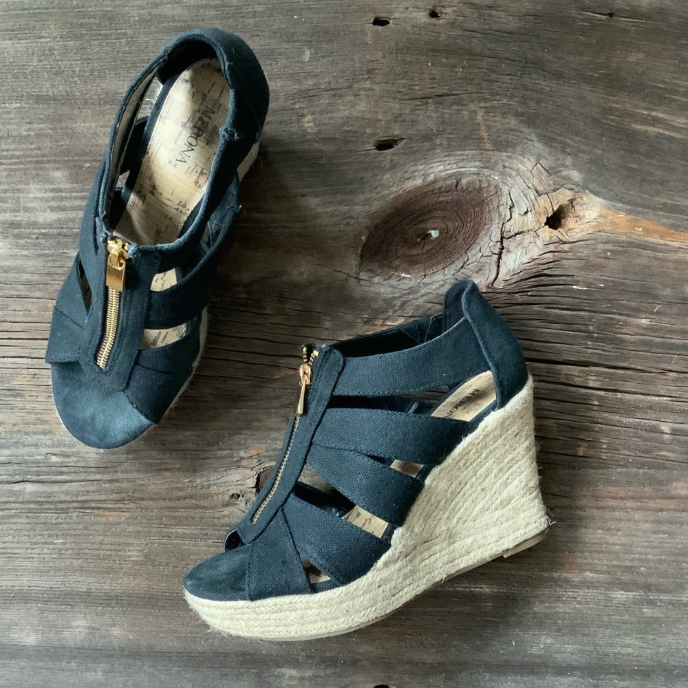 Black Wedge Heels
